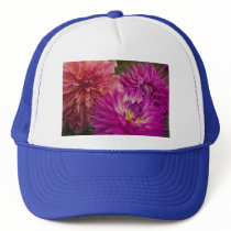 Hat, red and purple dahlias # 150 by Florabunda Hat, red and purple dahlias # 150