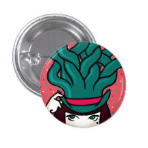 Hat snake pinback button