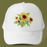 Hat, Sunflower Bouquet Drawing hats