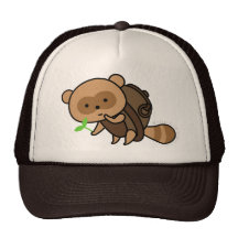 Hat - TeaKettle Tanuki with leaves