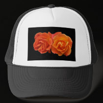 Hat, Two Apricot Roses
