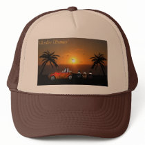 Hat with 3 Dutch Rabbits watching the sunset by itsabunnything Hat with 3 Dutch Rabbits watching the sunset