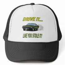 Hat with "DRIVE IT..." design