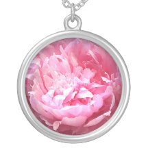 Hatched Pink Peony Necklace