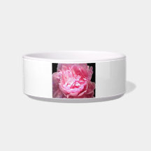 Hatched Pink Peony Cat Water Bowls