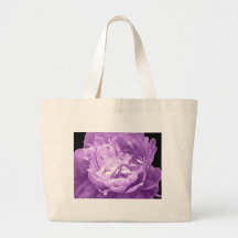 Hatched Purple Peony Canvas Bags
