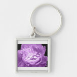 Hatched Purple Peony Keychains