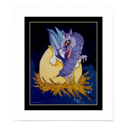 Hatching Purple Dragon print