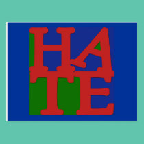 HATE Anti Valentine Design postcards
