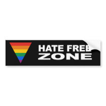 Hate Free Zone bumper stickers by gay_pride Hate Free Zone bumper stickers