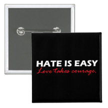 Hate is easy [black]. pinback buttons