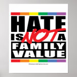 Hate Is NOT A Family Value posters