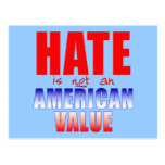 HATE is NOT an AMERICAN VALUE T-shirts Post Card