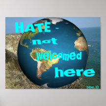 HATE - not welcomed here Print