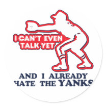 Hate Yankees Baby Round Stickers