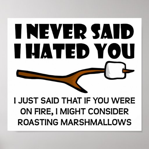 Hateful Marshmallows Funny Poster Zazzle