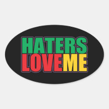 Haters Love Me Oval Stickers