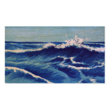 Hatō Zu Waves - Uehara Konen. Japanese Woodblock Business Card Templates