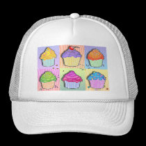 Hats, Caps - Pop Art Cupcakes hats