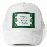 Hats & peak caps template - customizable shamrocks