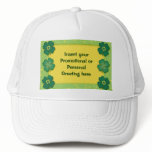 Hats & peak caps template - customizable shamrocks