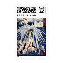 Hatsuhana under the Tonosawa waterfall, Kuniyoshi Postage Stamp