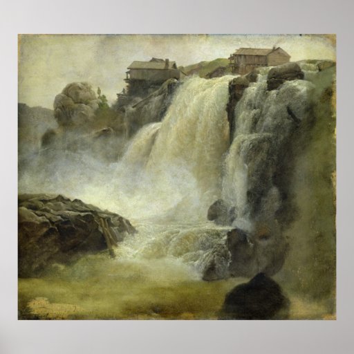 Haugfoss in Norway, 1827 Poster