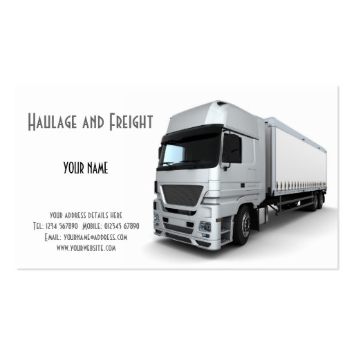 Haulage and Freight Business Card (front side)