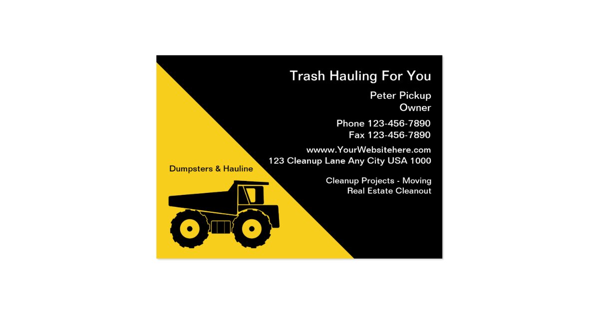 Hauling Business Cards Zazzle