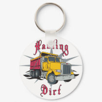 Hauling Dirt Dump Truck keychains