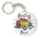 Hauling Dirt Dump Truck Keychain
