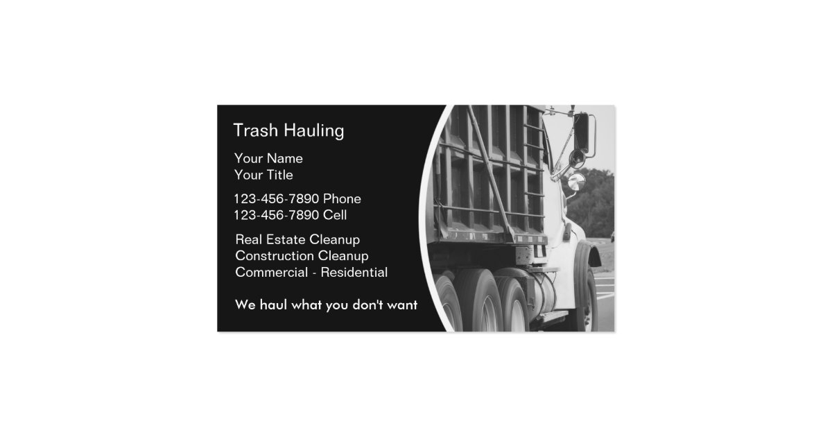 Hauling Dumpster Business Cards Zazzle