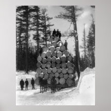 Hauling Logs in Michigan, 1890s Posters