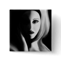 Haunted Button Square by jaeda_dewalt_art Haunted Button Square
