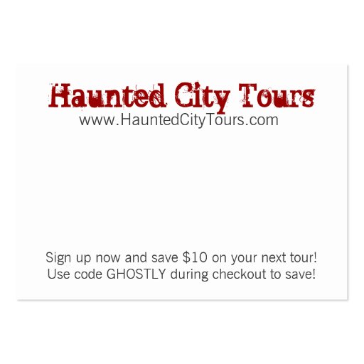 Haunted City Tours Business Cards (back side)