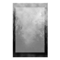 Haunted Halloween Note Paper Lined stationery