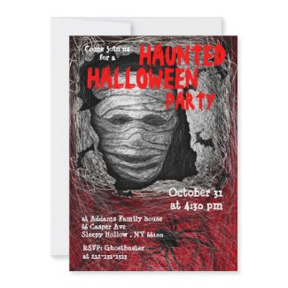 Haunted Halloween Party Invitation Mummy invitation