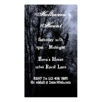 Haunted Halloween Sky Invitation Business Card