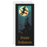 Haunted House and Witch Silhouette Bookmarks Rack Card Template
