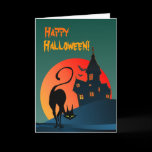 HAUNTED HOUSE & BLACK CAT by SHARON SHARPE Card
