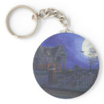 Haunted House Button Keychain keychains