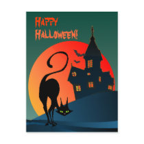 HAUNTED HOUSE & CAT by SHARON SHARPE postcards by sharonsharpe HAUNTED HOUSE & CAT by SHARON SHARPE postcards