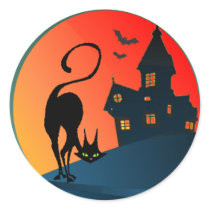 HAUNTED HOUSE & CAT by SHARON SHARPE stickers