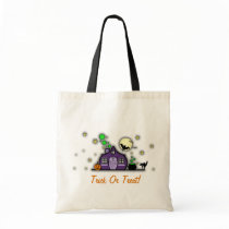 Haunted House Green Brew Trick Or Treat Halloween Tote Bag