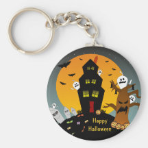 Haunted House Halloween Keychain
