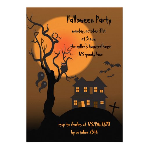 Haunted house -halloween party invitation