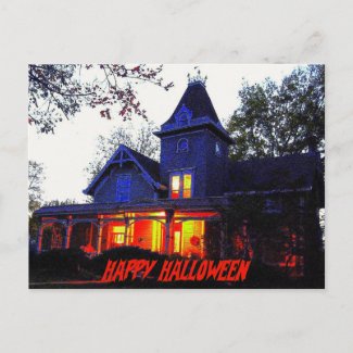 Haunted House Halloween Party Invitation postcard