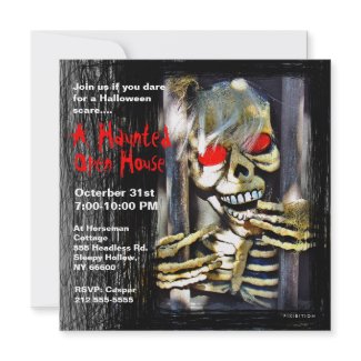 Haunted House Halloween Party Invitation Skeleton invitation