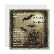 Haunted House Halloween Party Invitation Yellow