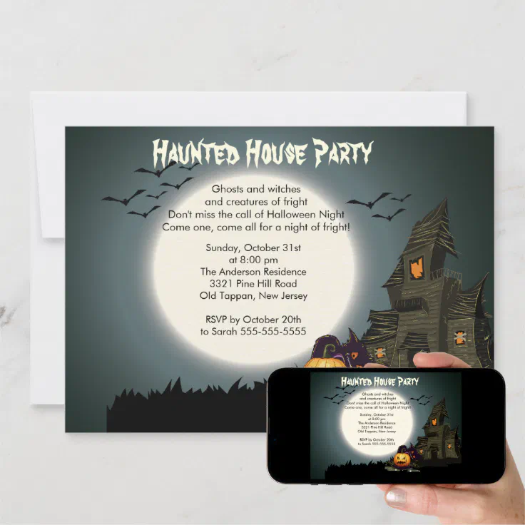 Haunted House Halloween Party Invitations Zazzle